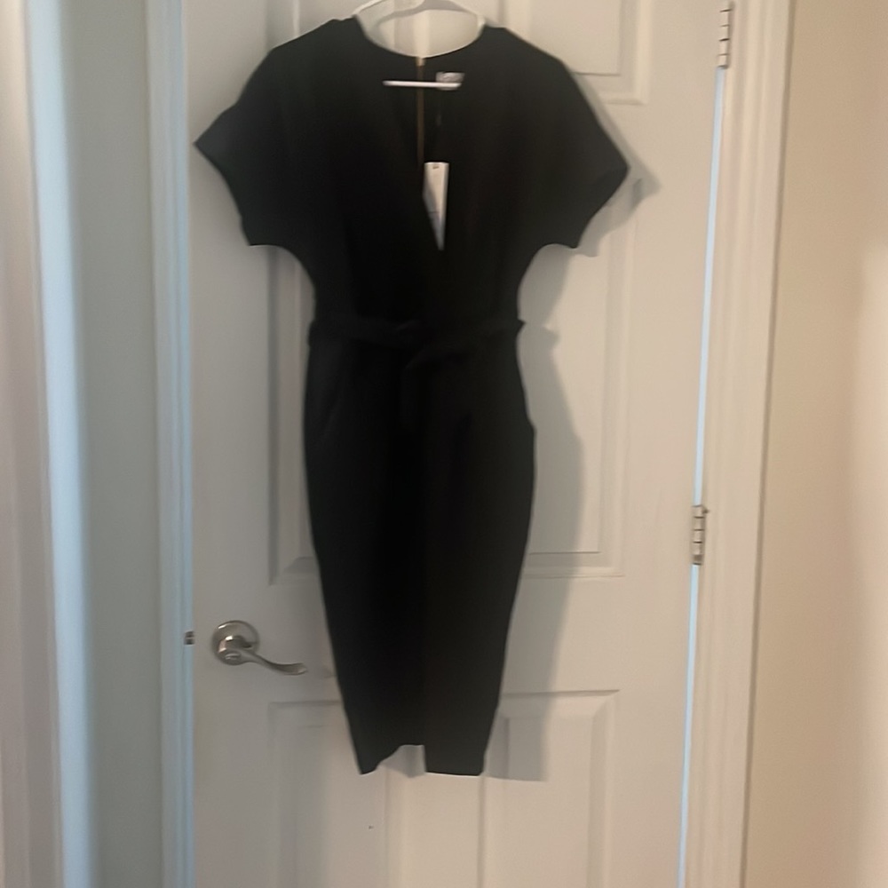Closet London Petite kimono wrap dress in black - Picture 9 of 11